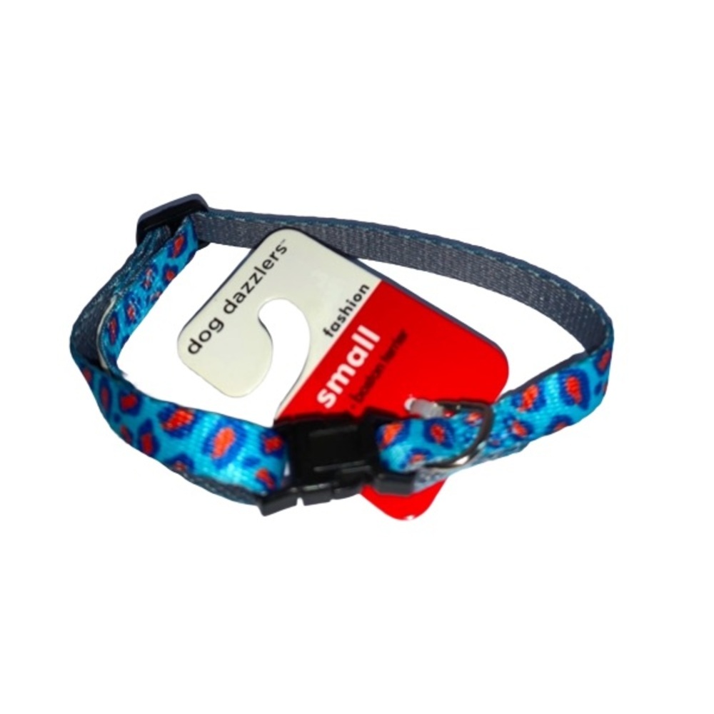[S] Set of dog collar & leash size small funky leopard print bundle - Picture 2 of 6